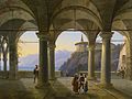 Alois Gustav Schulz Säulenterrasse mit figürlicher Staffage 1854.jpg
