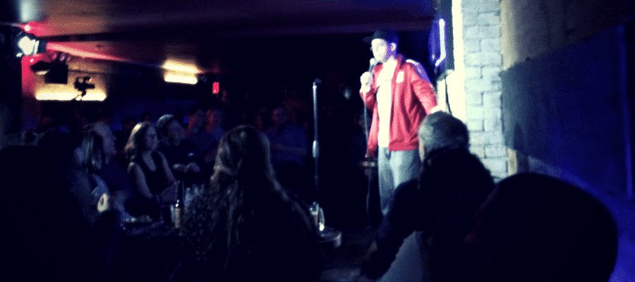 Man doing stand up comedy