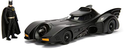 Dc Comic 1989 Batmobile With 2.75' Batman Metals Diecast Vehicle With Figure, Black