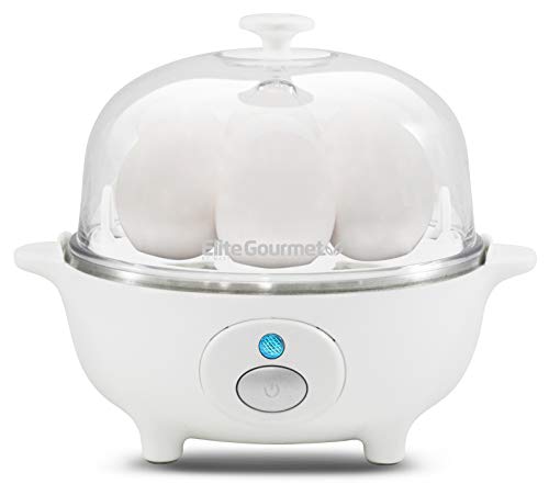 Elite Cuisine Easy Electric Egg Poacher, Omelet & Soft, Medium, Hard-Boiled, Deviled Egg Cooker