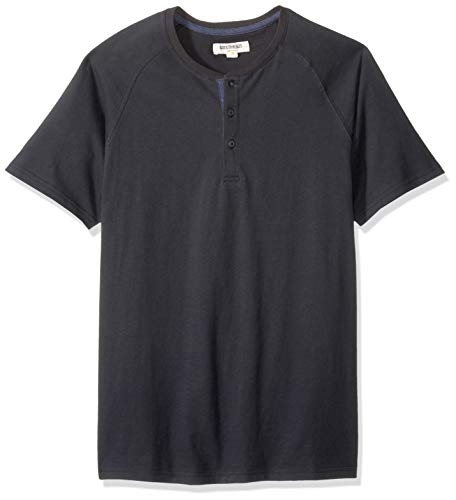 Amazon Brand - Goodthreads Men's Short-Sleeve Sueded Jersey Henley, Black, Small