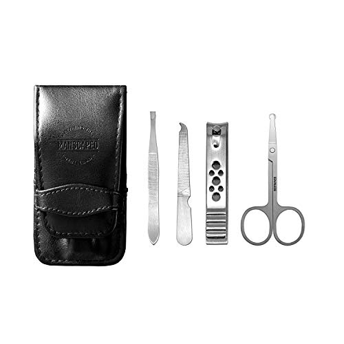 MANSCAPED The Shears Stainless Steel Men's Nail Kit, Fingernail Clippers, Travel Manicure Set, 5-Piece Luxury Men's Grooming Kit