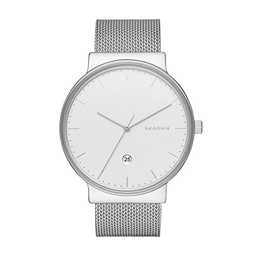Skagen Men's Ancher Quartz Stainless Steel Mesh Casual Watch, Color: Silver-Tone (Model: SKW6290)