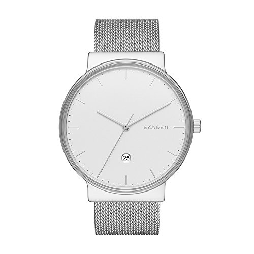 Skagen Men's Ancher Quartz Stainless Steel Mesh Casual Watch, Color: Silver-Tone (Model: SKW6290)