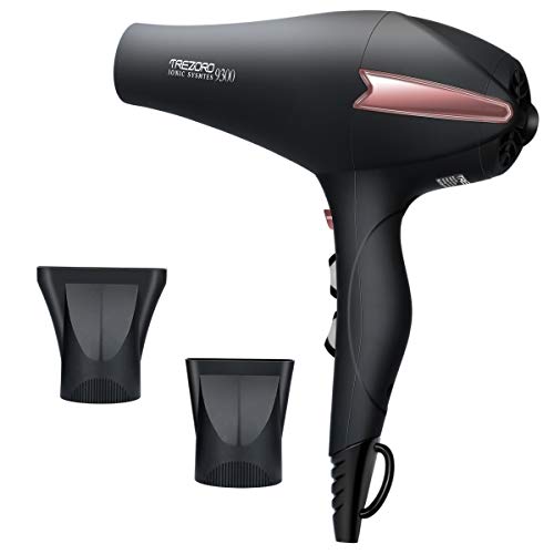 TREZORO Professional 2200w Ionic Salon Hair Dryer with 2 Nozzle Attachments