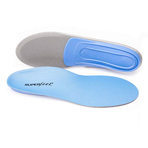 Superfeet Unisex-Adult Blue Professional-Grade Orthotic Shoe Inserts for Medium Thickness and Arch Insole, 5.5-7 Men / 6.5-8 Women