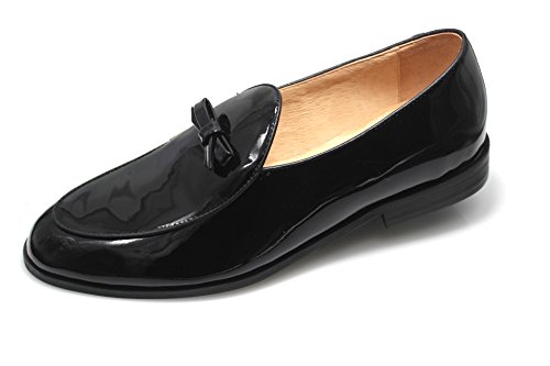 SMYTHE & DIGBY Men's Black Patent Leather Belgian Loafers (10.5)
