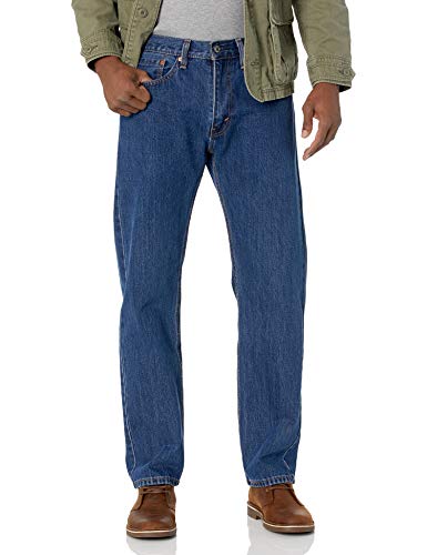 Levi's Men's 505 Regular Fit Jeans, Dark Stonewash, 36W x 32L
