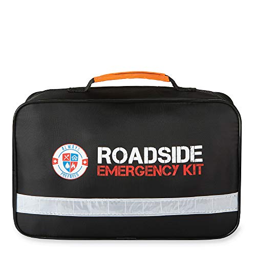 Always Prepared Premium 125 Piece Roadside Emergency Assistance Kit with Jumper Cables - All-in-One Auto, Visibility, Safety, and First Aid Essentials