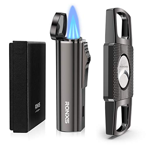 RONXS Torch Lighter and Cigar Cutter Set