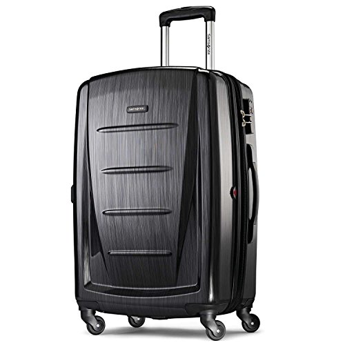 Samsonite Winfield 2 Hardside Luggage with Spinner Wheels, Brushed Anthracite, Checked-Medium 24-Inch
