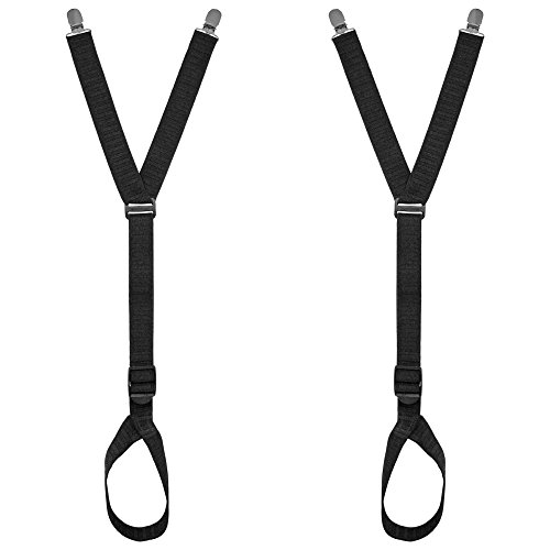 World's Best Shirt Stays from Shirt Stay Plus Footloop Stirrup Style - Black,Stirrups