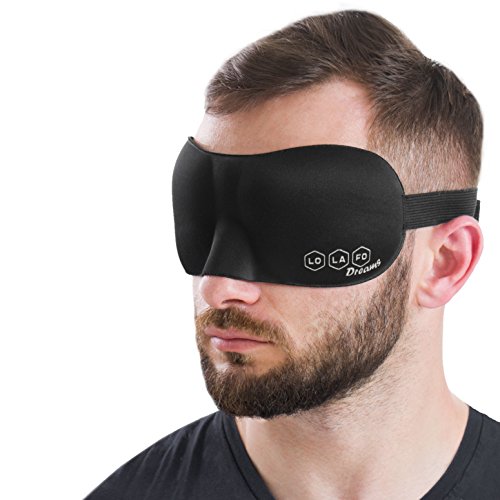 Sleep Mask for Women and Men – Night Mask – Sleeping Mask and Ear Plugs – 3D Contoured Eye Mask for Sleeping Comfortable Adjustable - Great for Travel, Shift Work Naps Meditation – Black