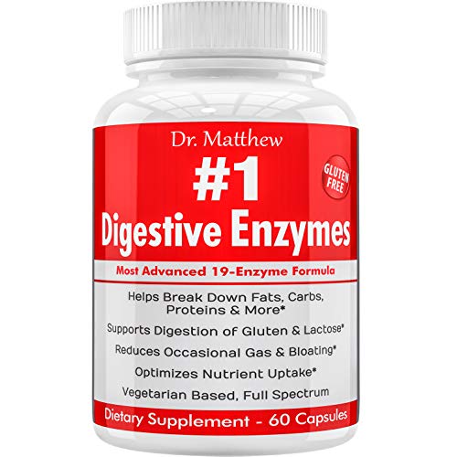 Enzymes for Digestion with Lactase Lipase Amylase Bromelain and 15 more! One of the Best Digestive Enzyme Supplements for IBS, Gallbladder, Gas, Bloating, Constipation Relief. Vegetarian, Gluten-Free