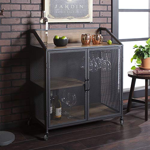 Walker Edison Reclaimed Barnwood Home Bar