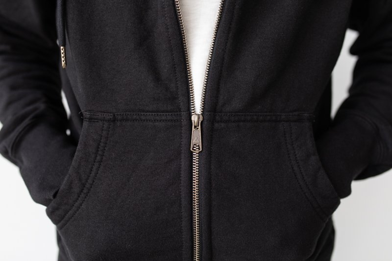 American Giant Classic Full Zip zipper detail
