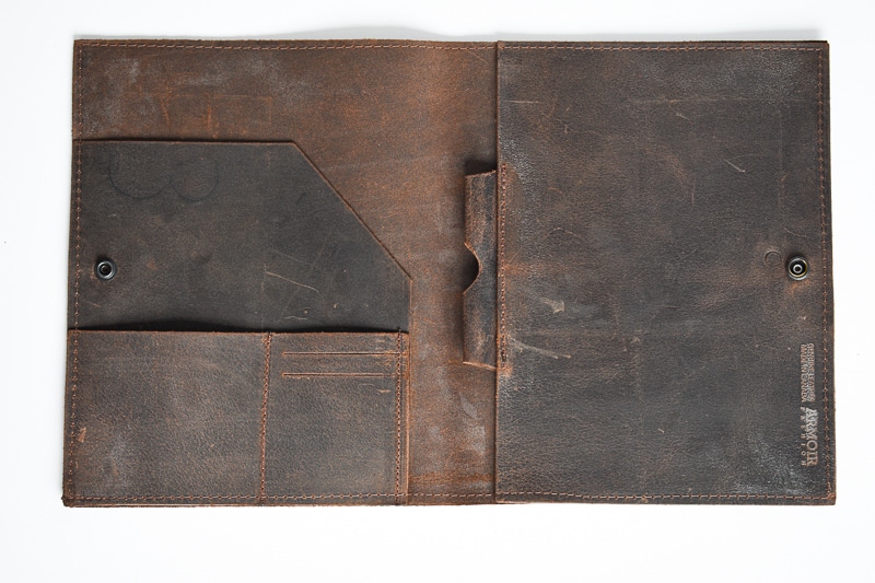 Armoir Leather Porfolio top down straight