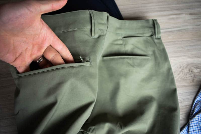 ascender chinos zippered back left pocket