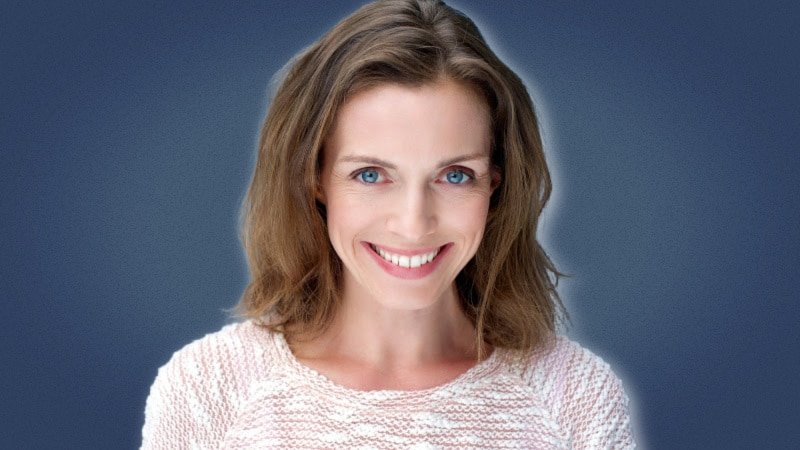 Beautiful Older Woman Smiling on blank background