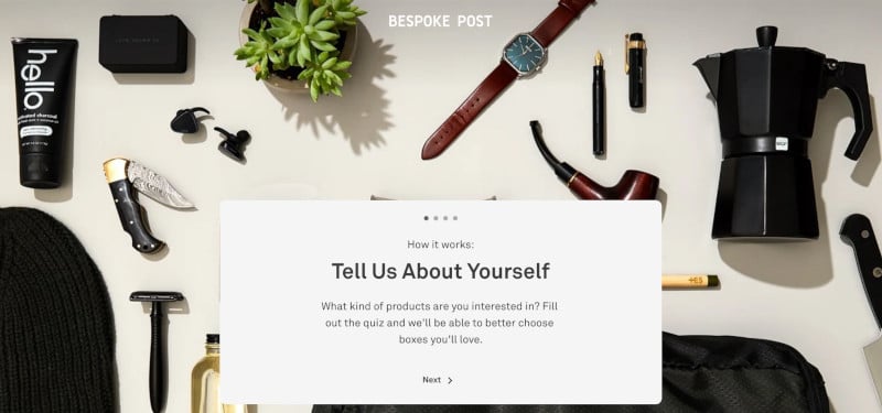 Bespoke Post Online Quiz Screenshot