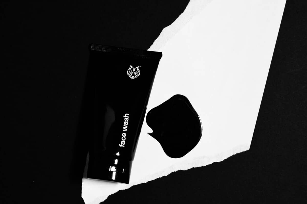 best face wash for men black wolf against black and white background