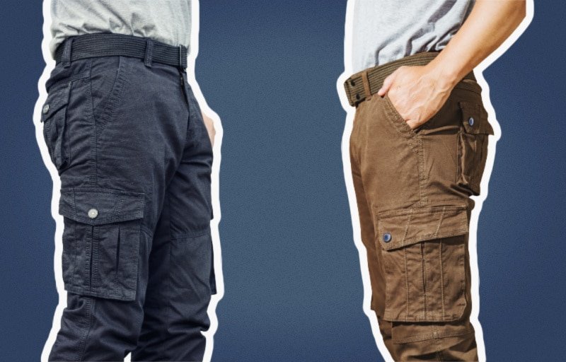 Best Work Pants for Men Two Models Standing Next to Each Other in Work Pants and Shirts Tucked in