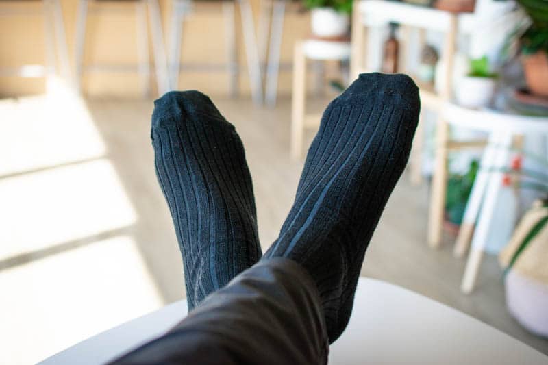 black dress socks for office attire wool over the calf