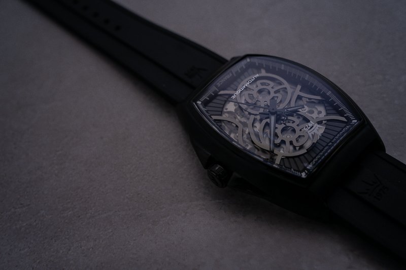 Black Yonger Bresson Watch on Concrete