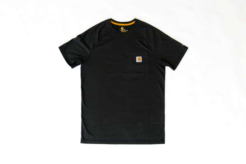 Carhartt Force Delmont Tee in navy front facing against white background