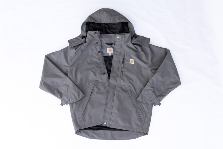 Carhartt Shoreline Jacket in gray front facing on white background
