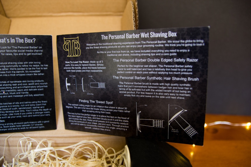Close Up of The Personal Barber Subscription Box Instruction Card B