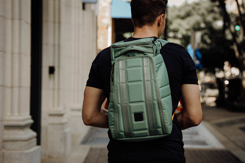 Db Bags Review: Adventure Awaits 12 Db Bags 20L hugger backpack size on adult man