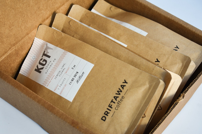 Driftaway coffee subscription four packages two ounces