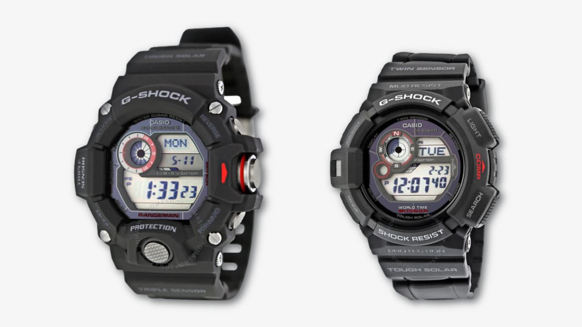 G Shock Rangeman vs Mudman Product Shots Side by Side