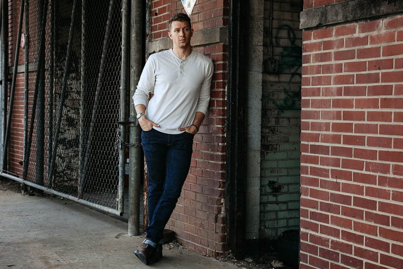 GAP henley shirt long sleeve white