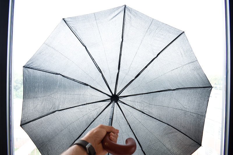 Gentleman Collective Umbrella undone against the light