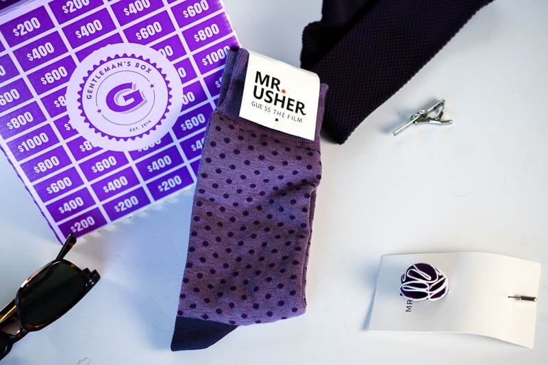 Gentlemans Box Classic purple socks