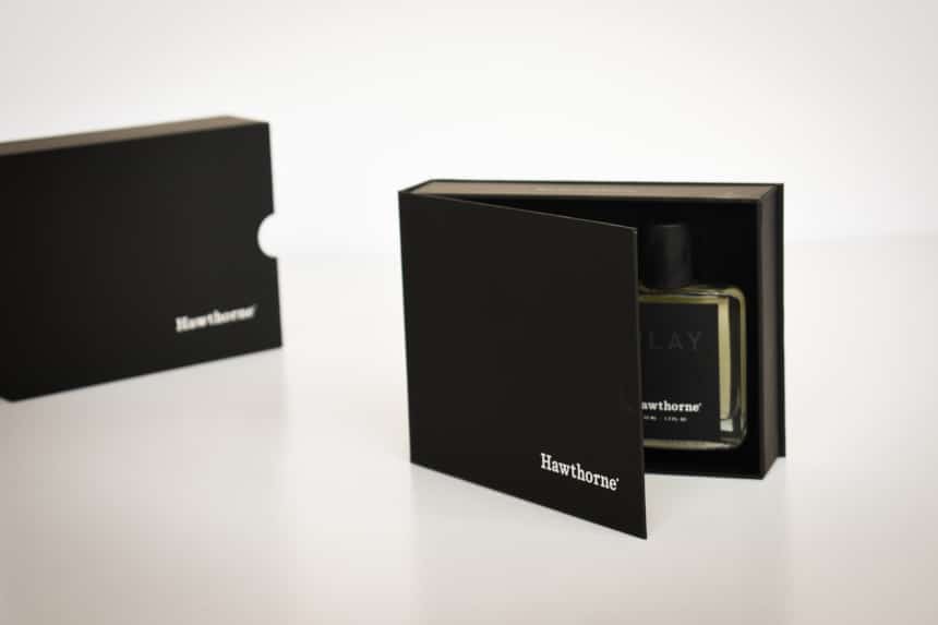 Hawthorne Fragrance Box Packaging Side On Opening Inner Box