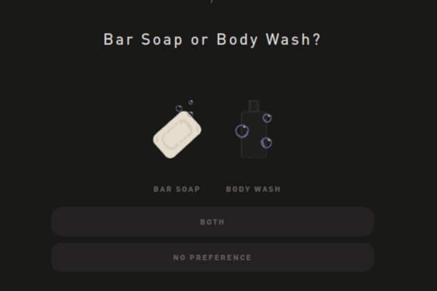 Hawthorne Quiz Screenshot Bar Soap or Body Wash Question