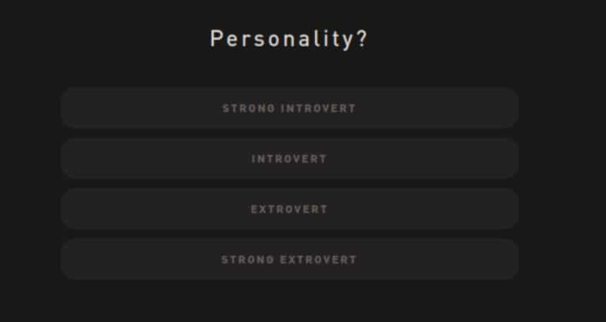 Hawthorne Quiz Screenshot Personality
