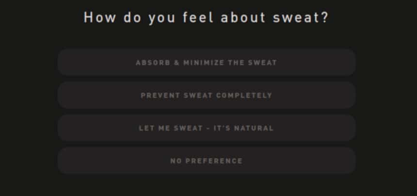 Hawthorne Quiz Screenshot Sweat Question