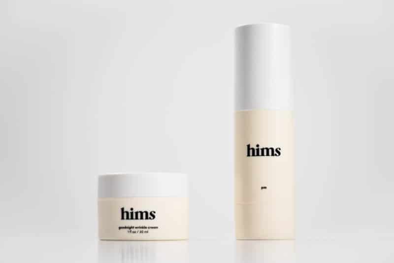 hims skincare treatments product shot closeup against white background