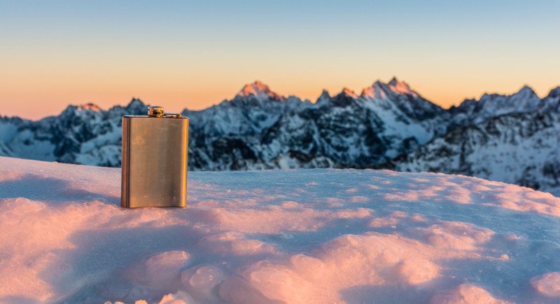 Hip Flask in Winter