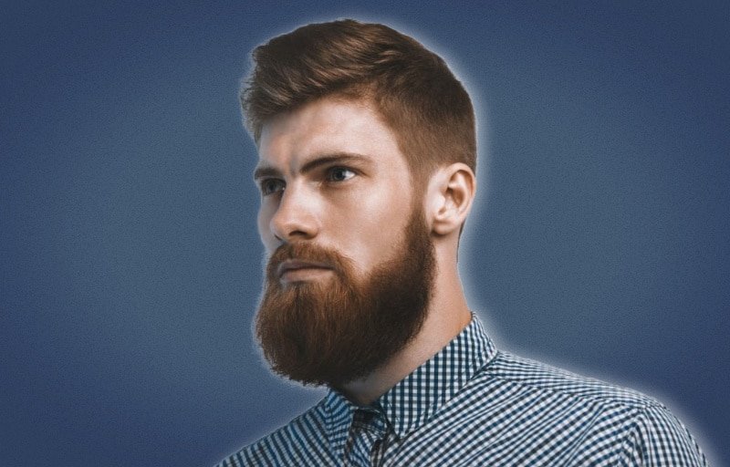 How to Straighten your Beard Side on Shot of a Man with a Straightened Beard on Blue Background