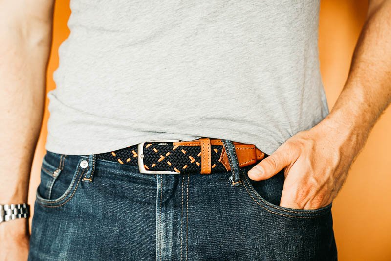 Hyde Belts Review: Full Grain Leather Goodness 14 Hyde Belt Co braided belt on model