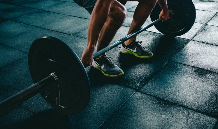 Man getting ready to lift a barbell