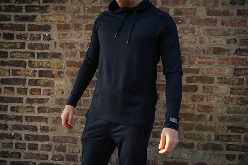 Man in barbell hoodie and pants