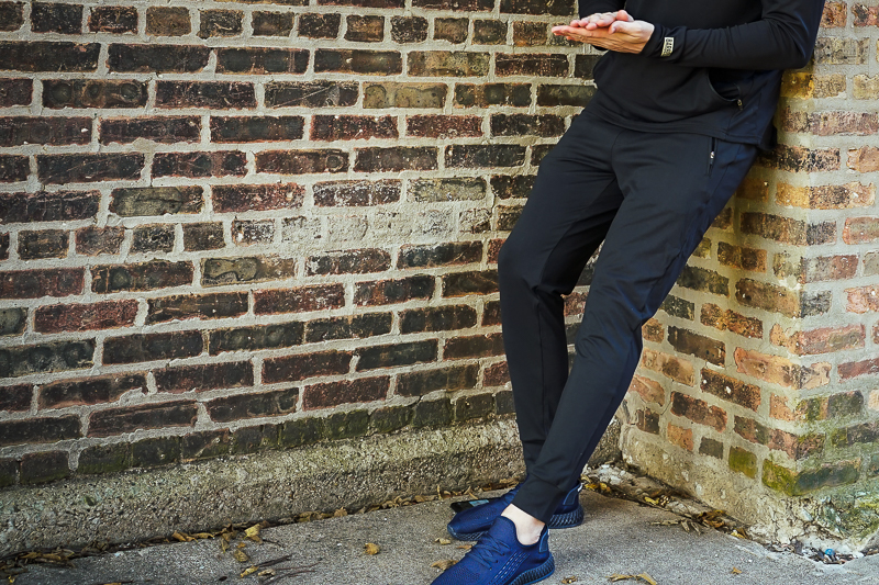 Man in black Barbell pants