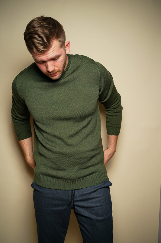 Man in Green Unbound Merino Sweater