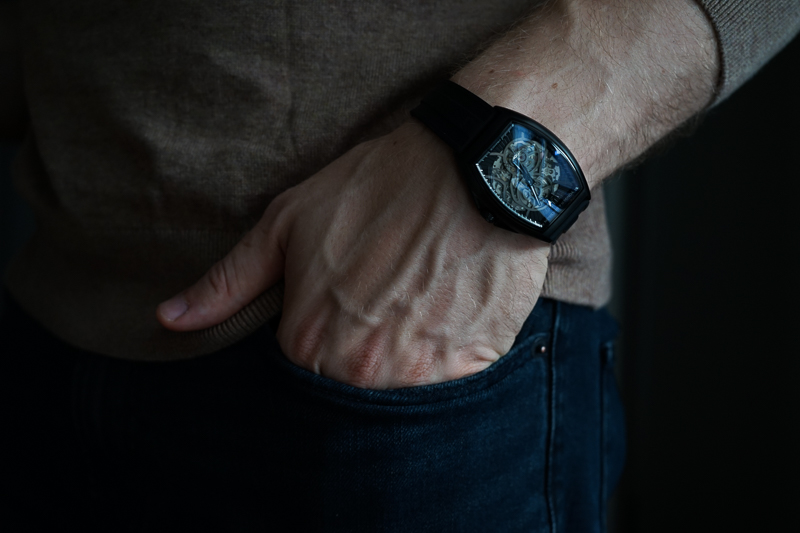 Man with Yonger Bresson Watch with Hand in Pocket